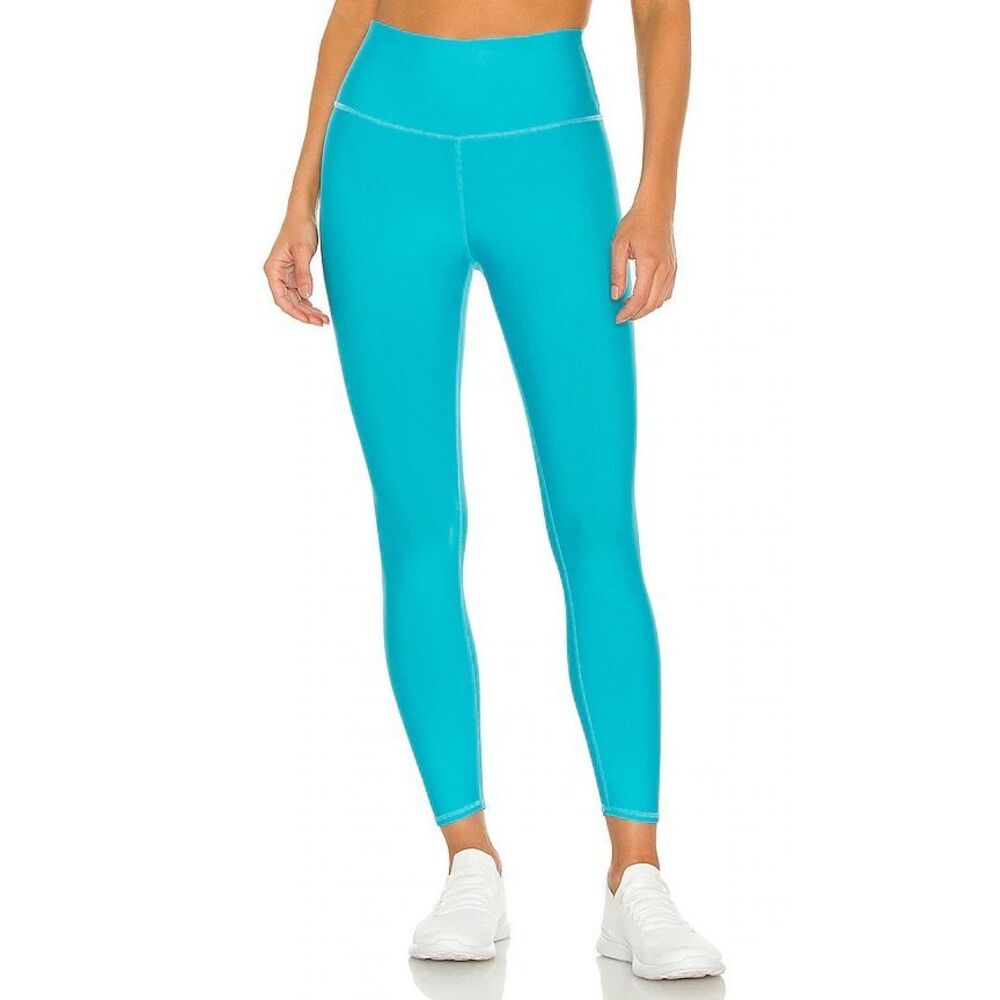 NWT Alo Yoga 7/8 High Waist Airlift Legging Aqua Blue Calf Logo Size Small